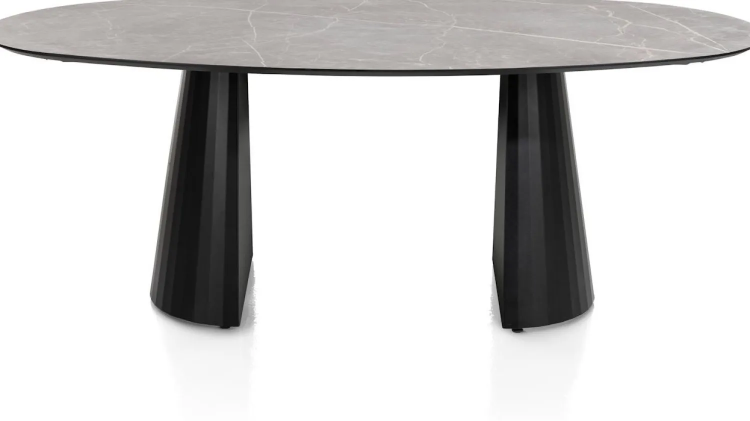 Ovale Eettafels-XOOON Arabax Eettafel Lichtgrijs