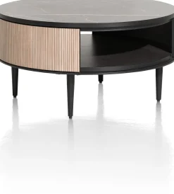 Ronde Salontafels-XOOON Aramon Salontafel Zwart, Naturel