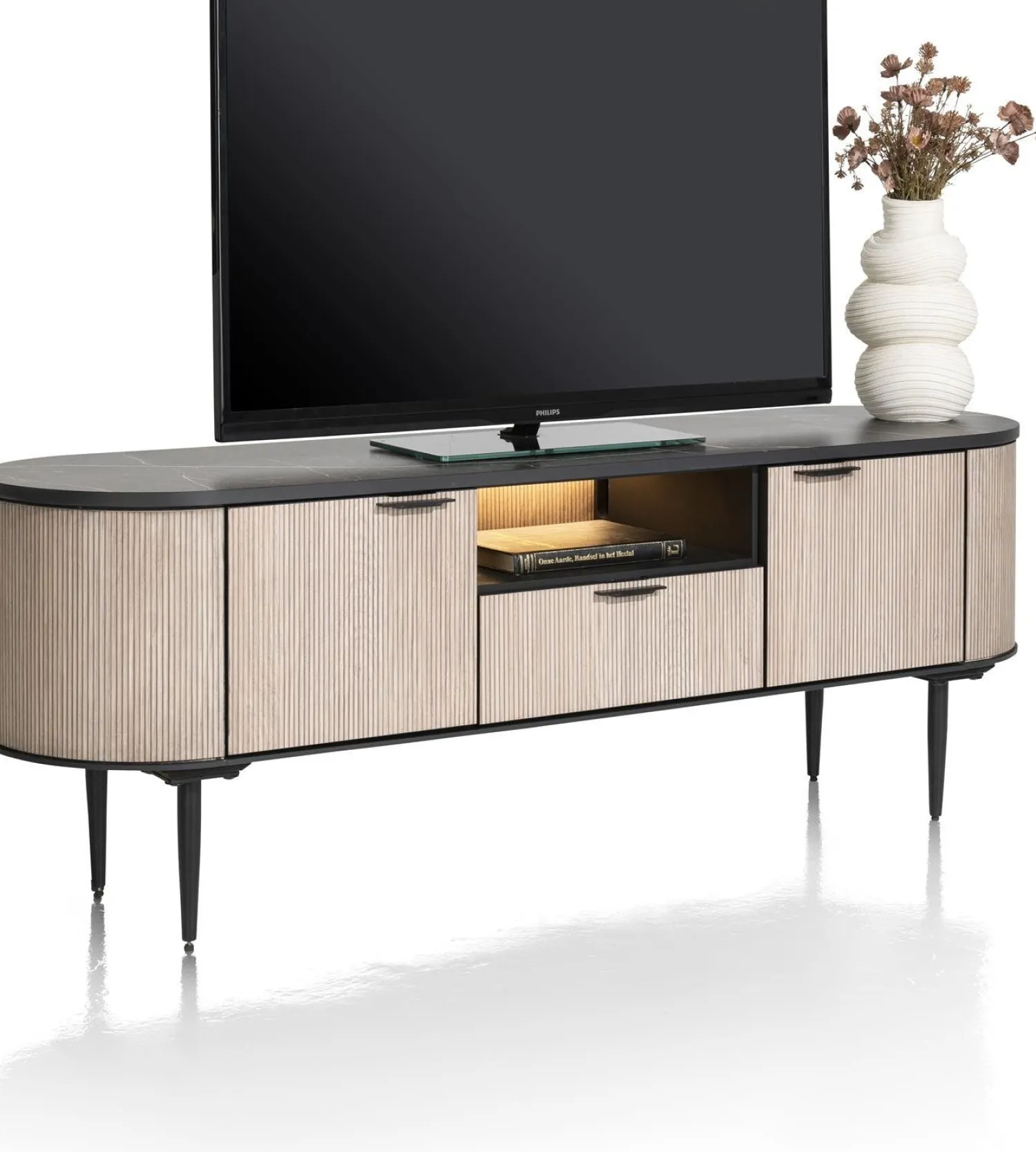 Tv-Meubels-XOOON Aramon Tv-meubel Zwart, Naturel
