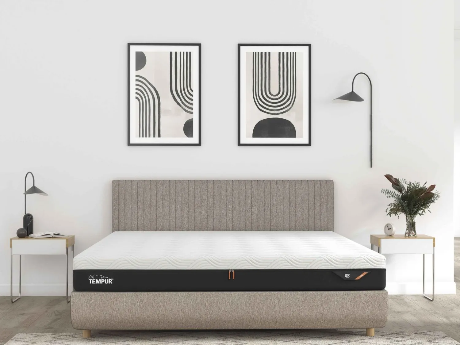 Elektrische Boxsprings-Tempur Arc Vertical Verstelbaar Boxspring Grijs