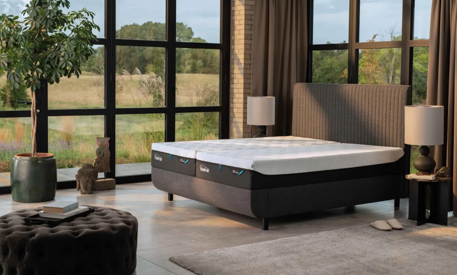 Elektrische Boxsprings-Tempur Arc Vertical Verstelbaar Boxspring Grijs