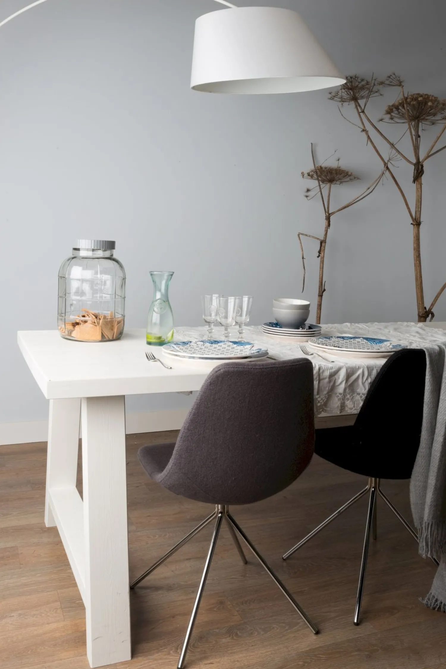 Moderne Vloerlampen|Vloerlampen-Zuiver Arc Vloerlamp White