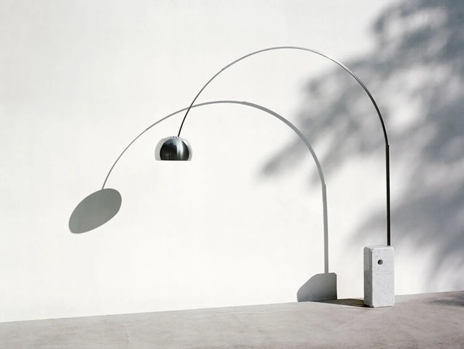 Moderne Vloerlampen|Vloerlampen-Flos Arco Vloerlamp Zilver