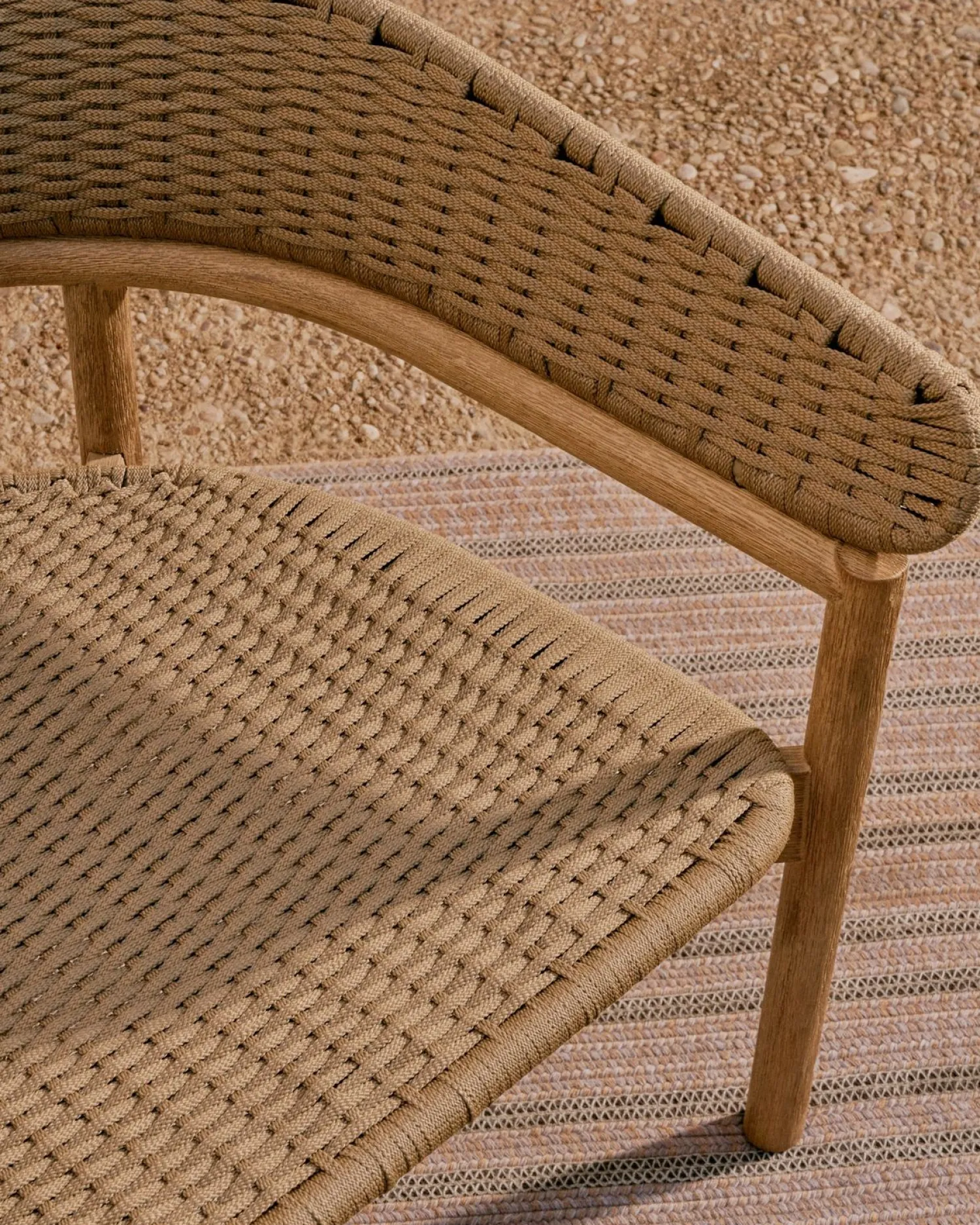 Tuinstoelen-Kave Home Arinella Outdoor Fauteuil Beige, Naturel
