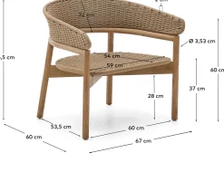 Tuinstoelen-Kave Home Arinella Outdoor Fauteuil Beige, Naturel