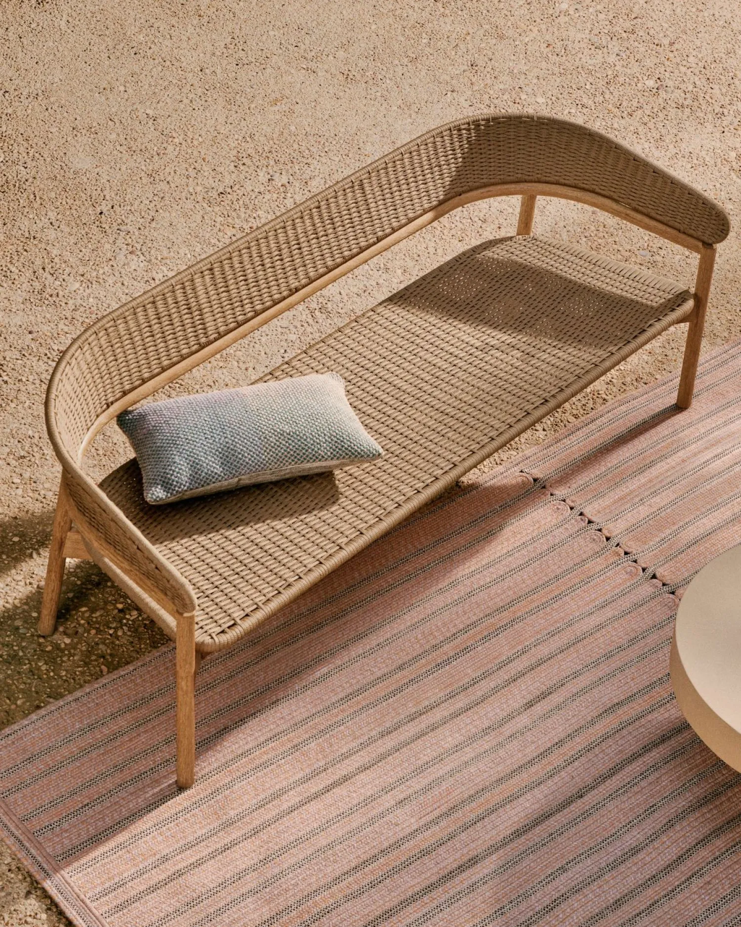 Tuinbanken|Zitbanken-Kave Home Arinella Tuinbank Beige, Naturel