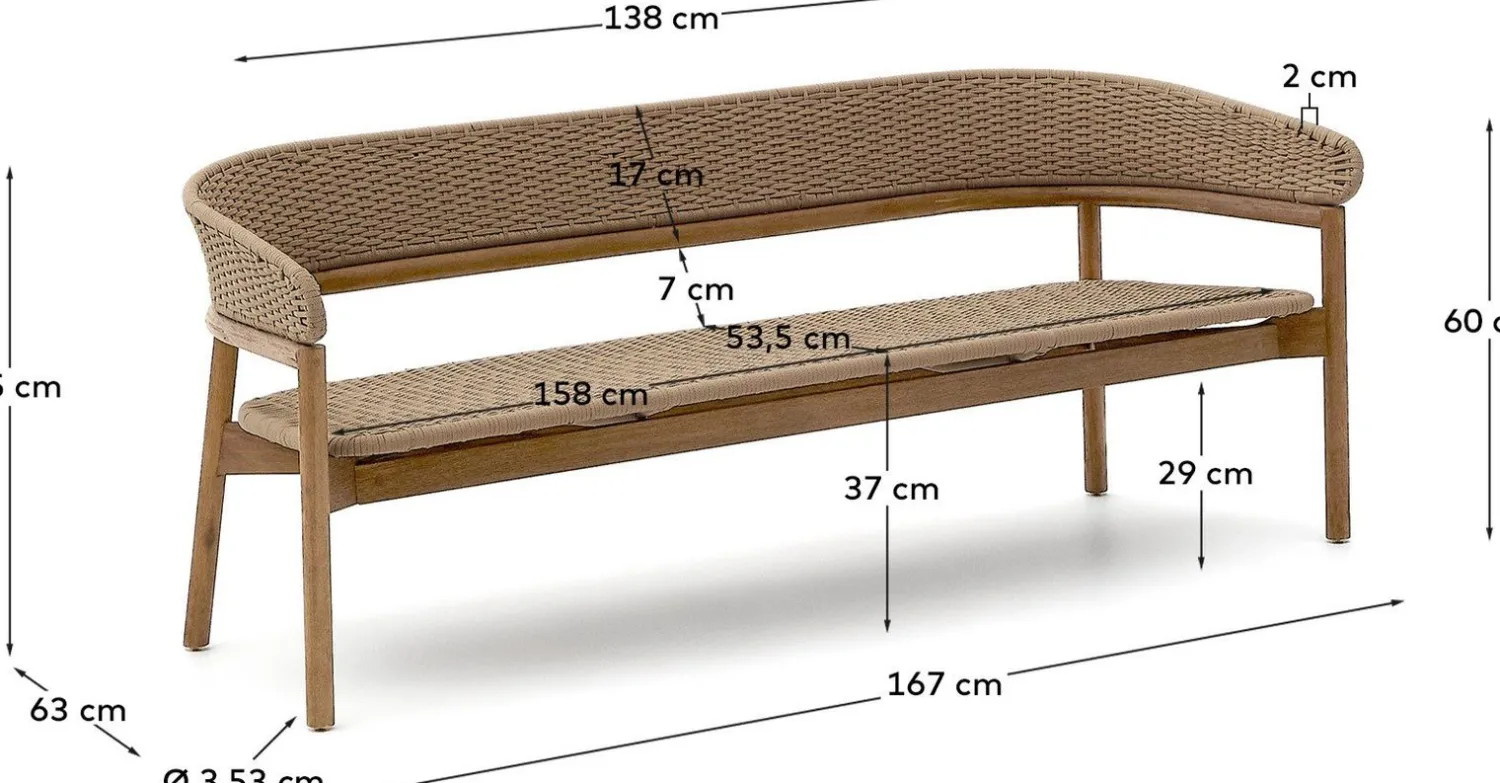 Tuinbanken|Zitbanken-Kave Home Arinella Tuinbank Beige, Naturel
