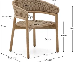 Tuinstoelen-Kave Home Arinella Tuinstoel Naturel