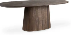 Houten Eettafels|Ovale Eettafels-Eleonora Aron Eettafel Bruin