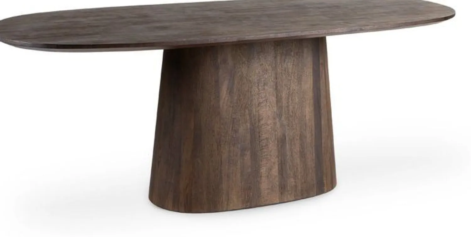 Houten Eettafels|Ovale Eettafels-Eleonora Aron Eettafel Bruin