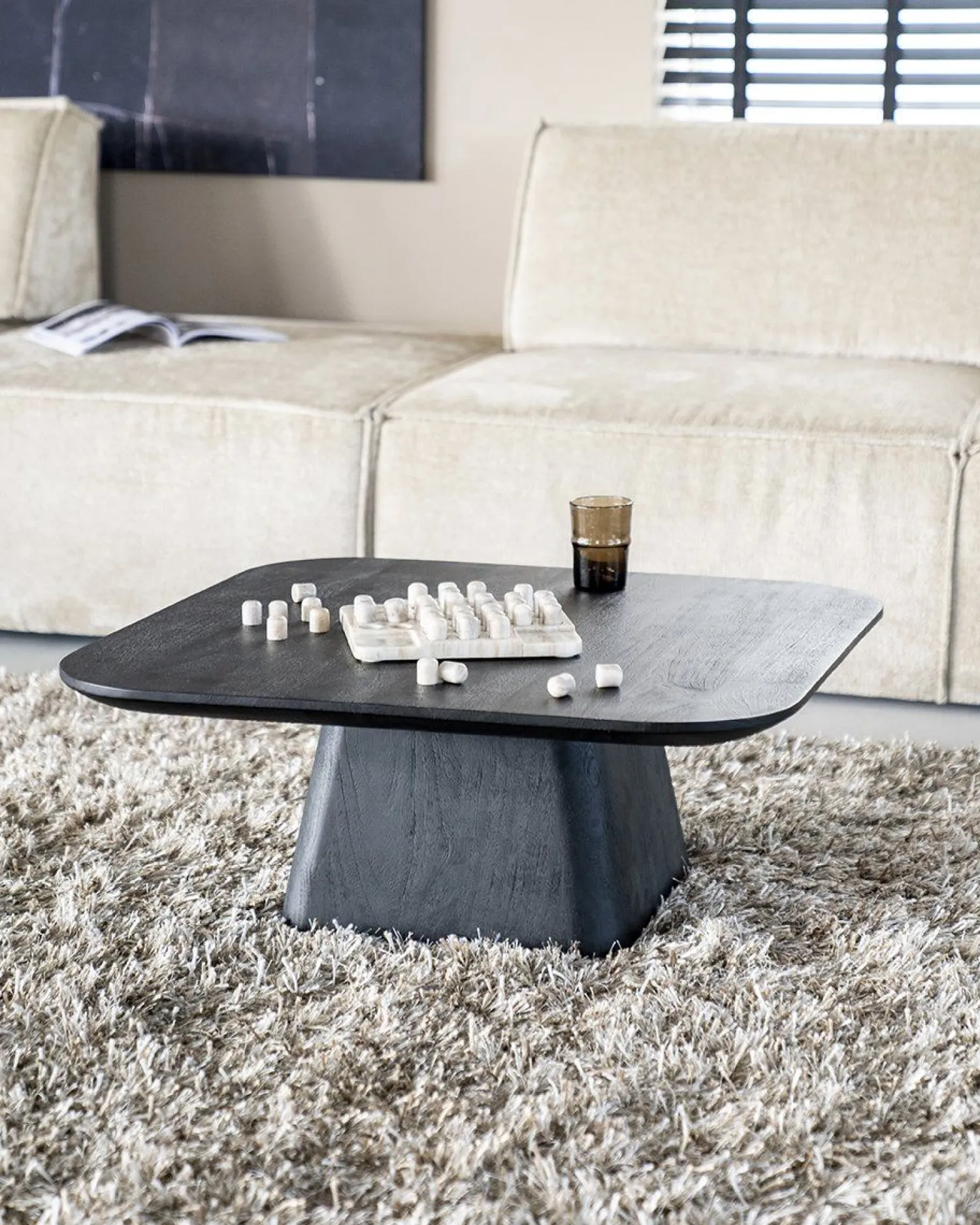 Houten Salontafels|Vierkante Salontafels-Eleonora Aron Salontafel Bruin