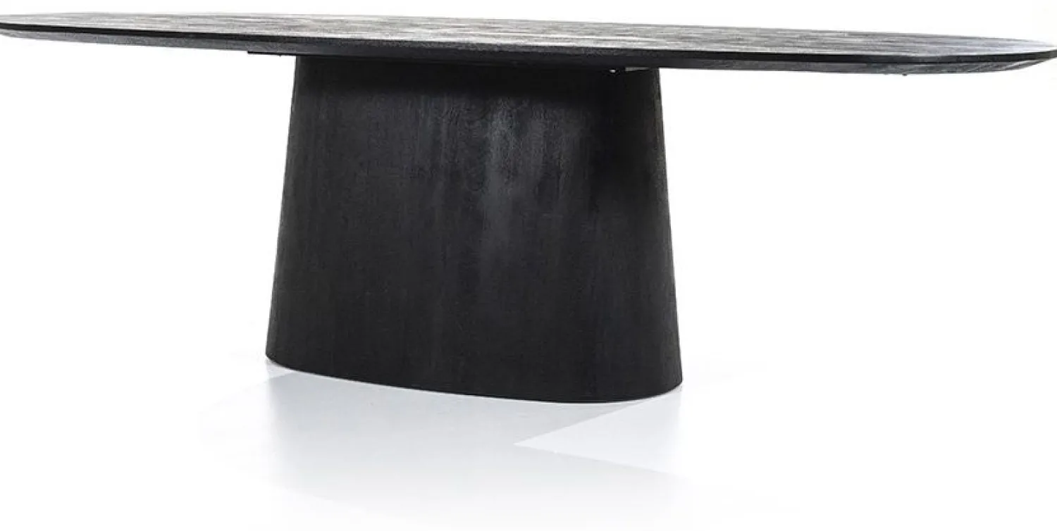 Houten Eettafels|Ovale Eettafels-Eleonora Aron Eettafel Zwart