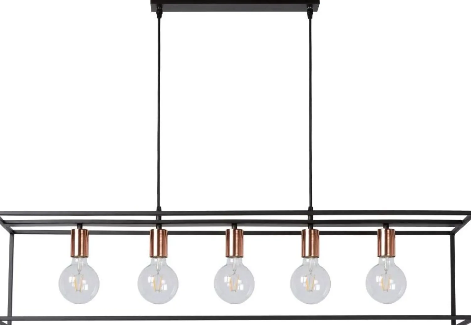 Industriële Hanglampen|Industriële Hanglampen-Lucide Arthur Hanglamp Zwart, Koper