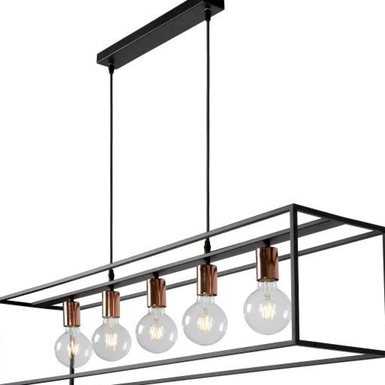 Industriële Hanglampen|Industriële Hanglampen-Lucide Arthur Hanglamp Zwart, Koper