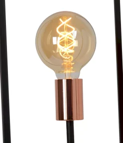 Industriële Vloerlampen|Vloerlampen-Lucide Arthur Vloerlamp Zwart, Koper