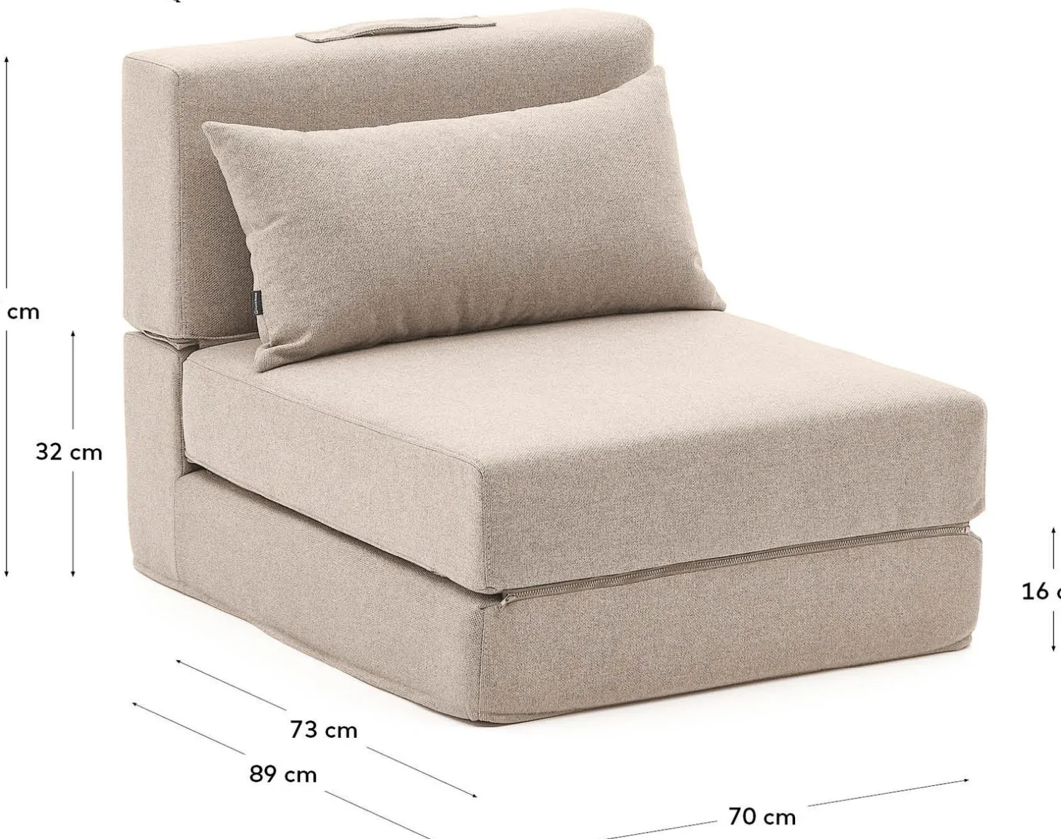 Slaapbanken|Slaapbanken-Kave Home Arty Poefbed Beige