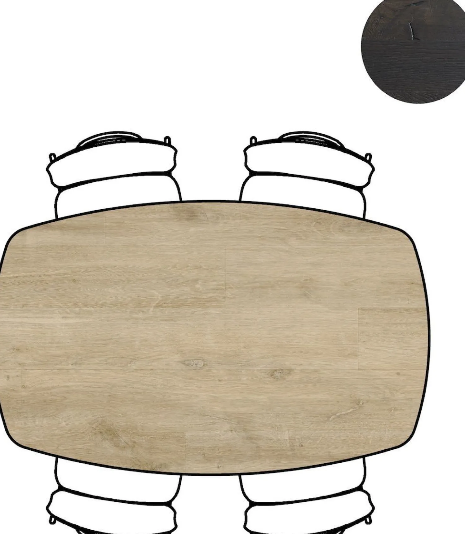 Houten Eettafels|Ovale Eettafels-XOOON Arvada I Ovaal Eettafel Natural