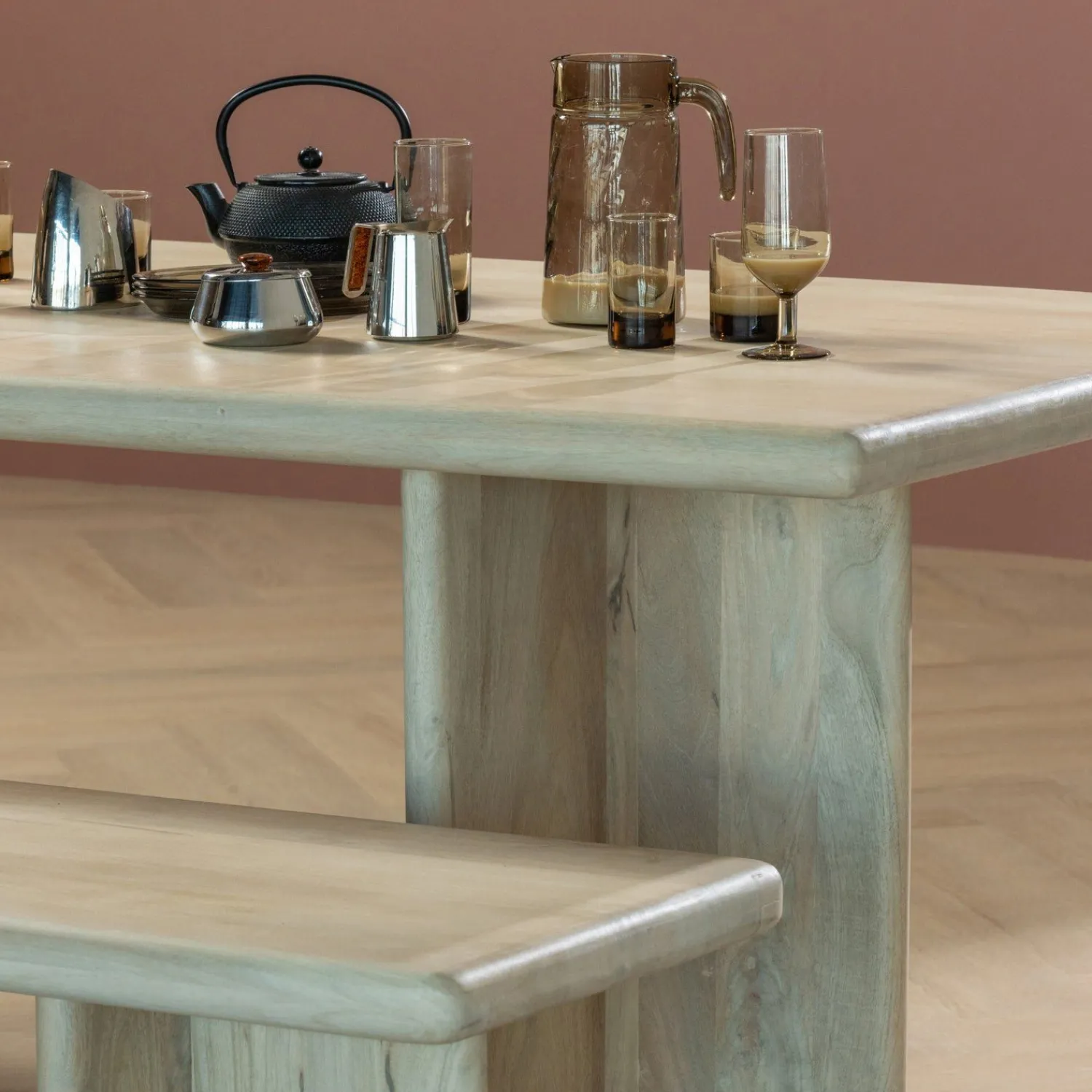 Houten Eetkamerbanken-WOOOD Ato Eetkamerbank Naturel
