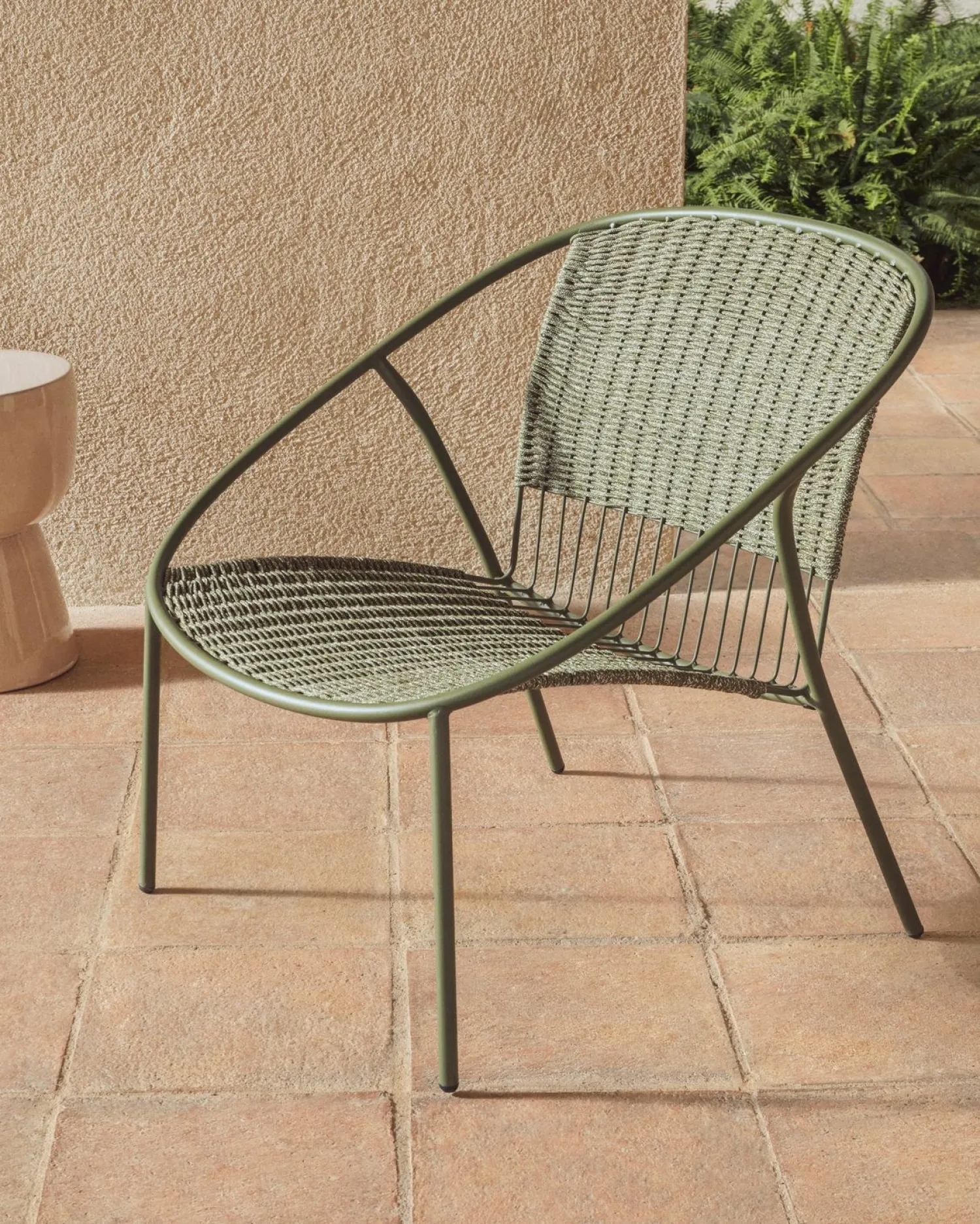 Tuinstoelen-Kave Home Atrani Outdoor Fauteuil Groen