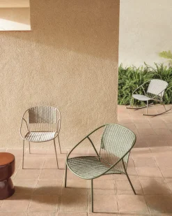 Tuinstoelen-Kave Home Atrani Outdoor Fauteuil Groen