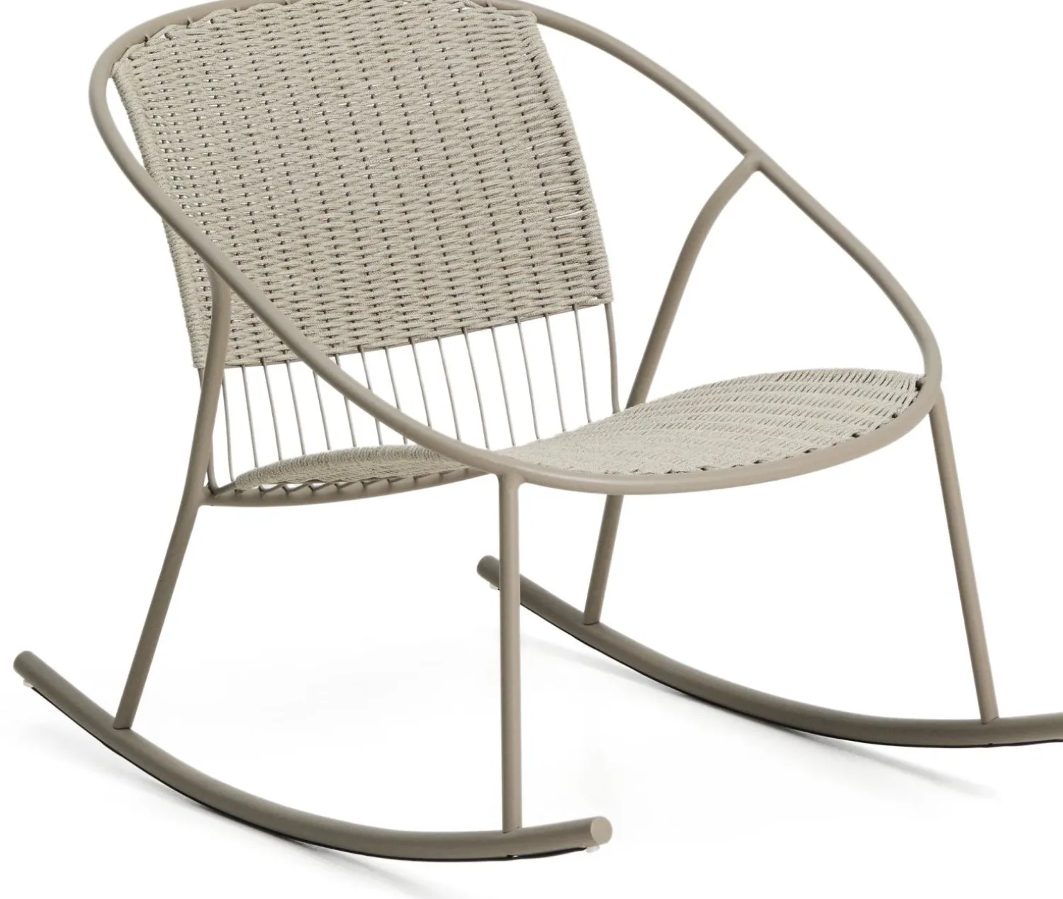 Tuinstoelen-Kave Home Atrani Outdoor Schommelstoel Taupe