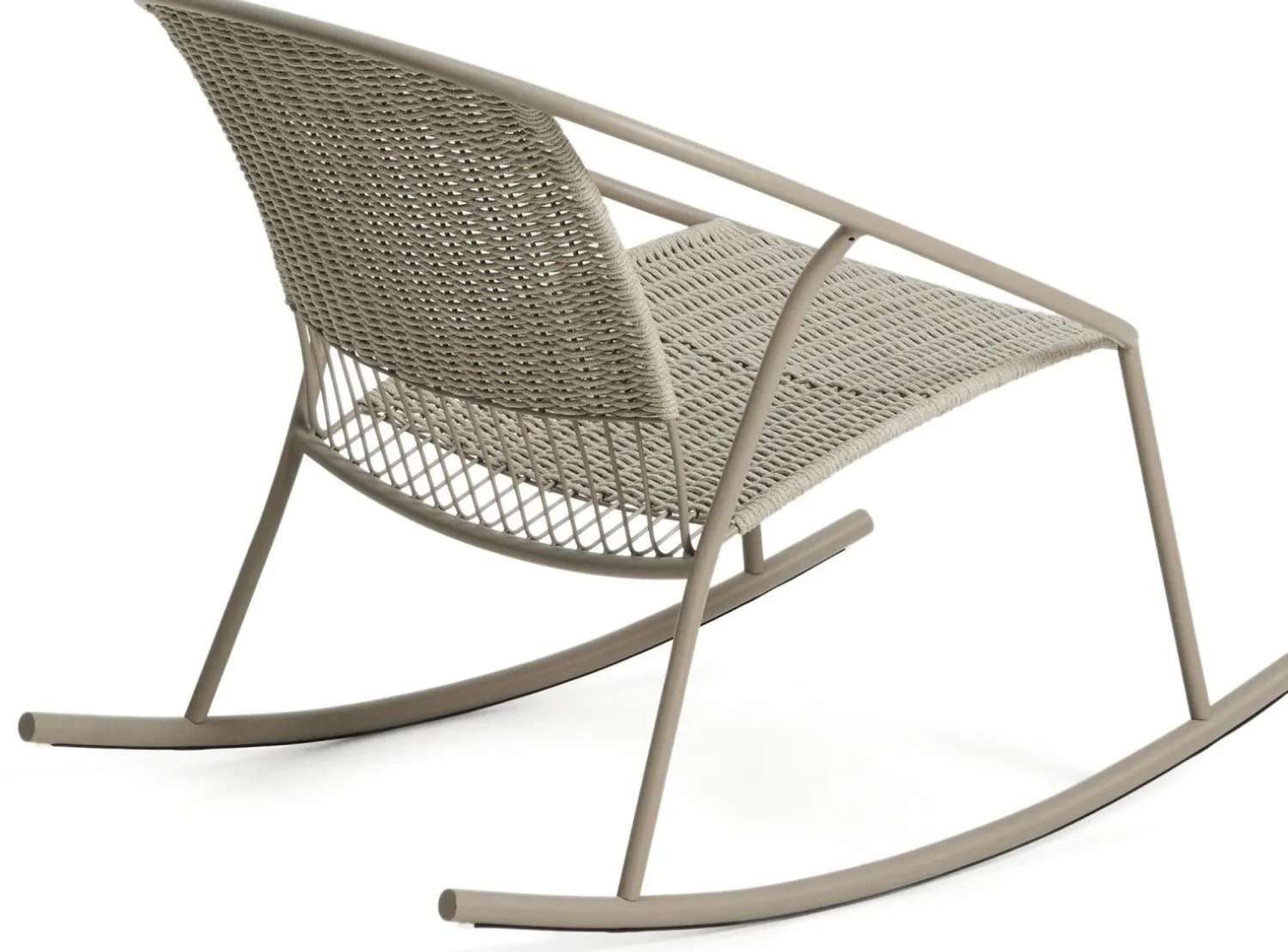 Tuinstoelen-Kave Home Atrani Outdoor Schommelstoel Taupe