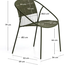 Tuinstoelen-Kave Home Atrani Tuinstoel Groen