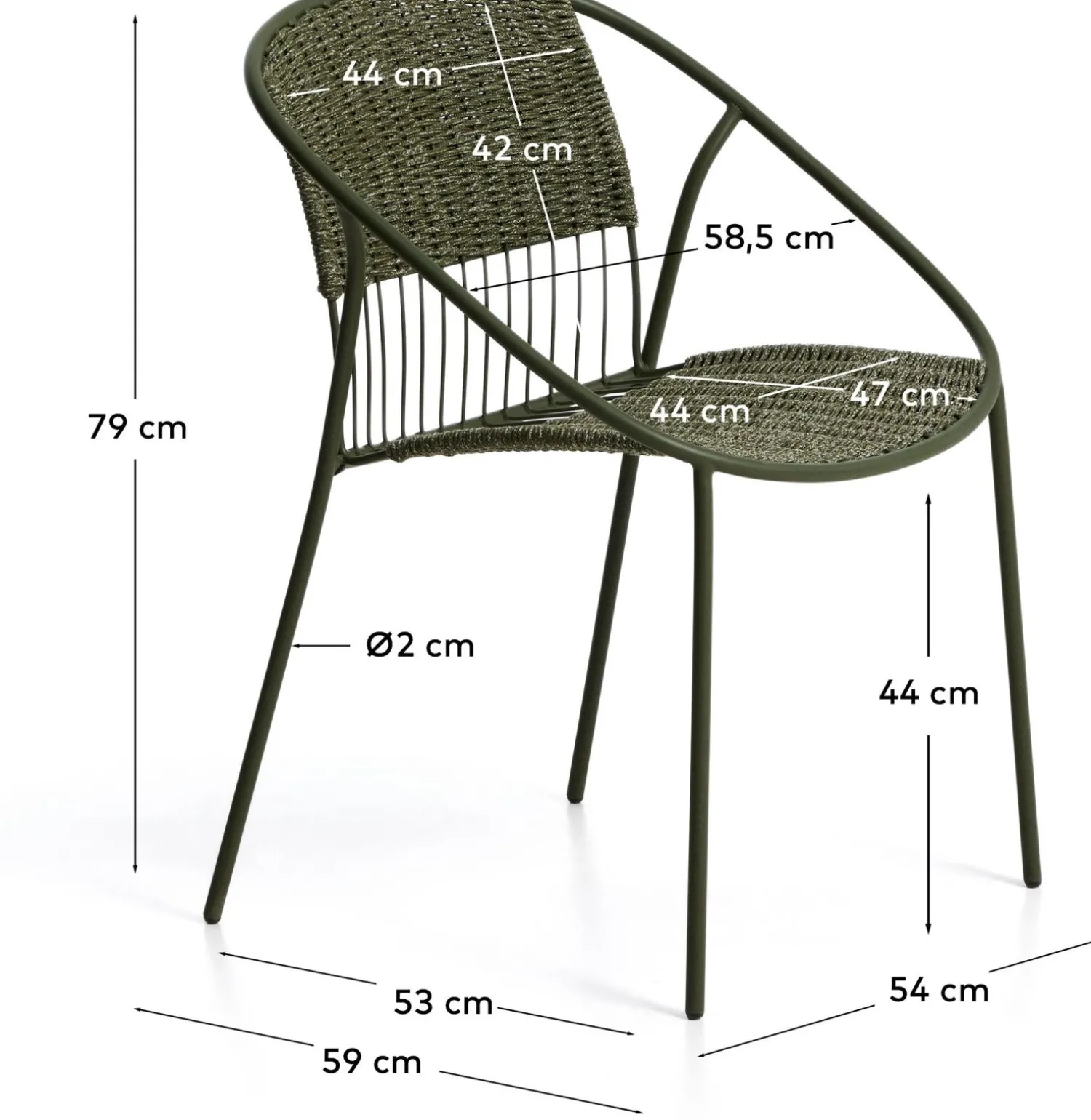 Tuinstoelen-Kave Home Atrani Tuinstoel Groen