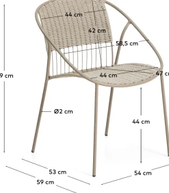 Tuinstoelen-Kave Home Atrani Tuinstoel Taupe