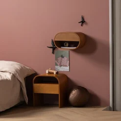 Wanddecoraties-WOOOD Avaler Vogels Set van 4 Wanddecoratie Zwart