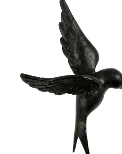 Wanddecoraties-WOOOD Avaler Vogels Set van 4 Wanddecoratie Zwart