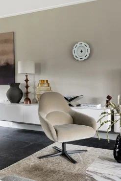 Draaifauteuils-Bert Plantagie Avia Fauteuil Cream