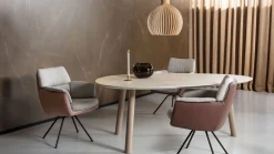 Eetkamerstoelen Met Armleuning-Gealux Avira Eetkamerstoel Grijs, Bruin
