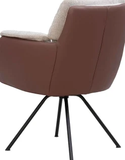 Eetkamerstoelen Met Armleuning-Gealux Avira Eetkamerstoel Grijs, Bruin