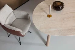 Eetkamerstoelen Met Armleuning-Gealux Avira Eetkamerstoel Grijs, Bruin