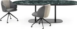Design Stoelen|Eetkamerstoelen Met Wieltjes-Leolux Baani Eetkamerstoel Cognac