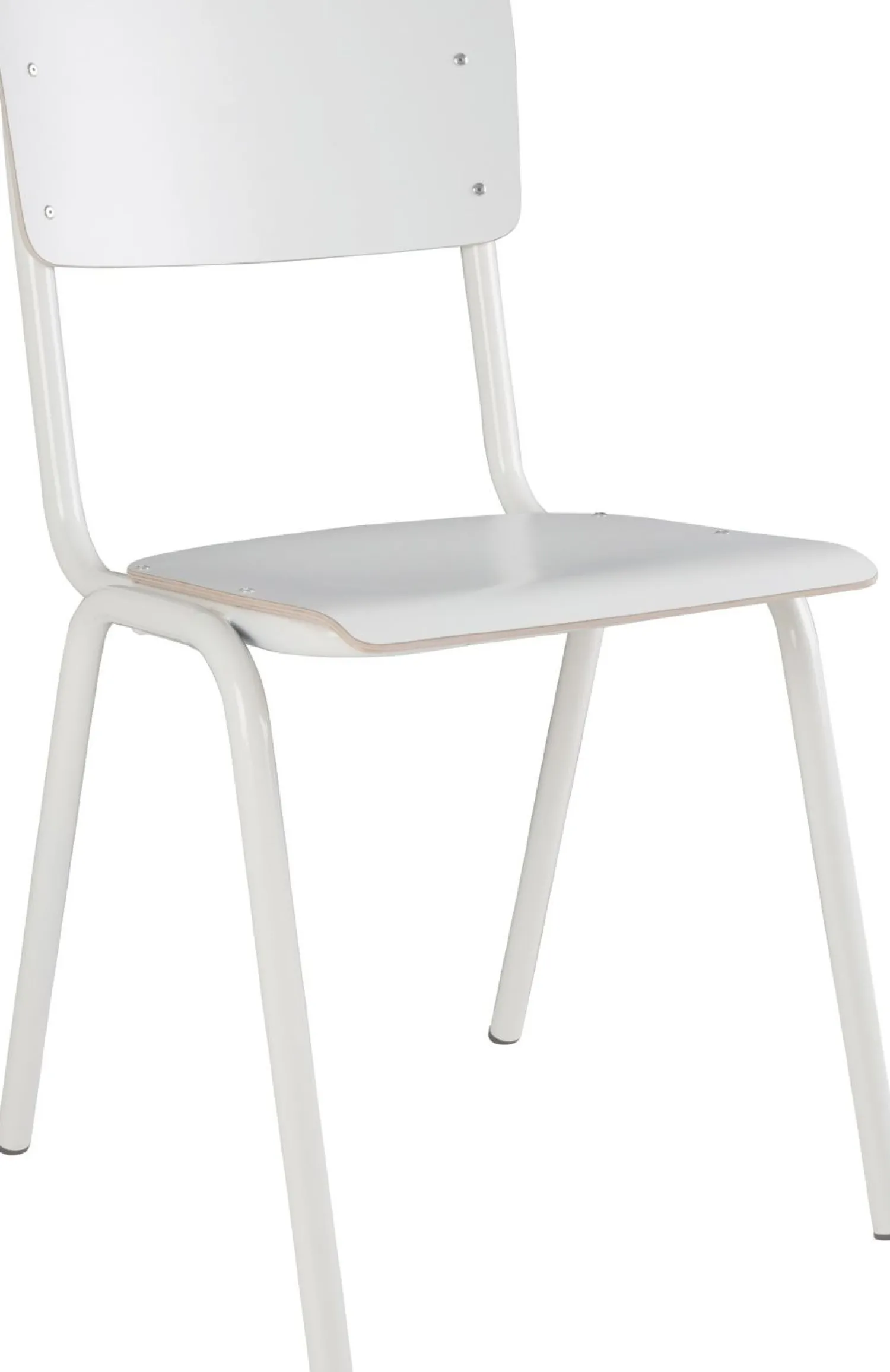 Eetkamerstoelen Zonder Armleuning-Zuiver Back to School (set van 4) Eetkamerstoel White