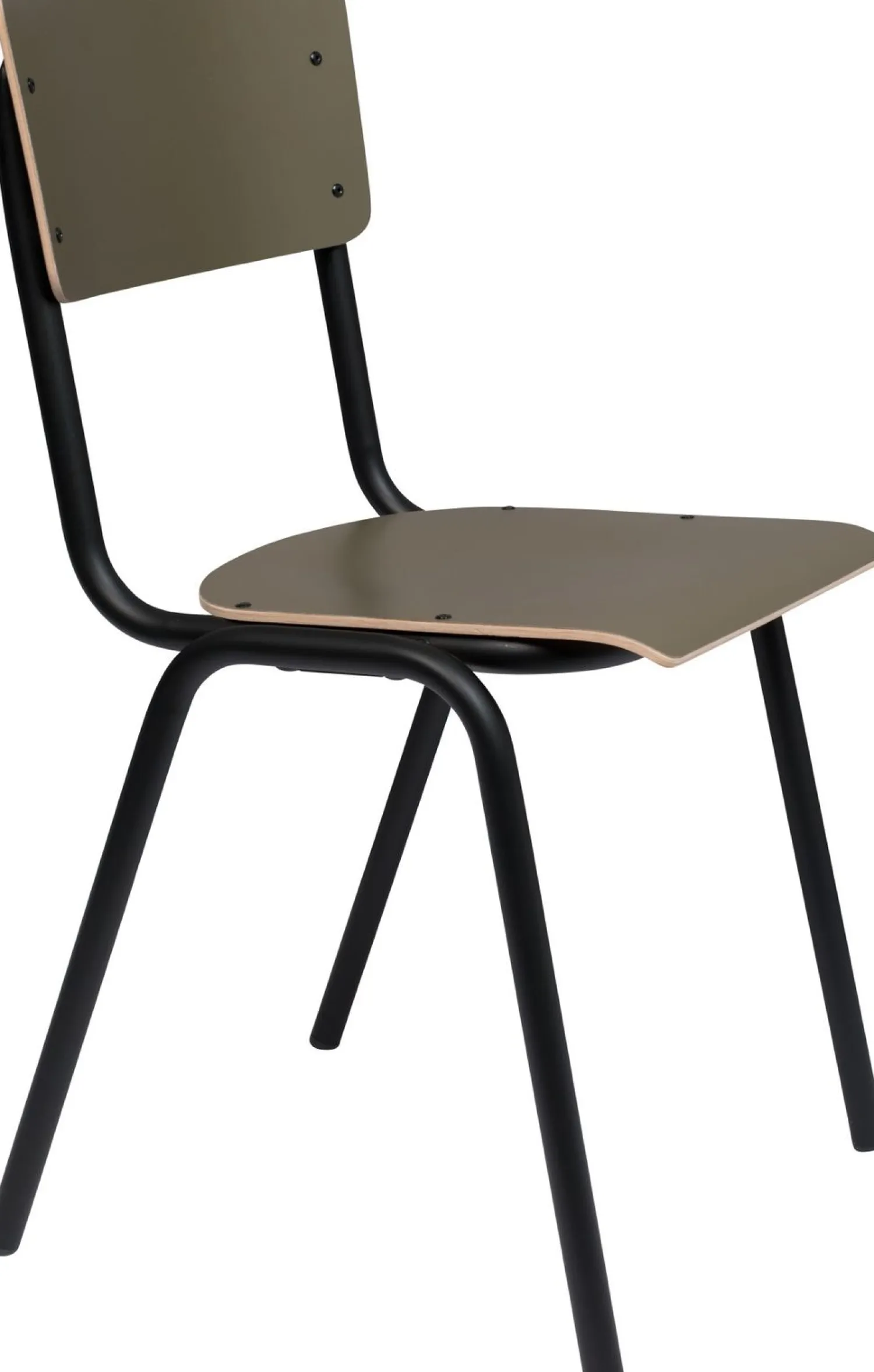 Eetkamerstoelen Zonder Armleuning-Zuiver Back to School (set van 4) Eetkamerstoel Matte Olive