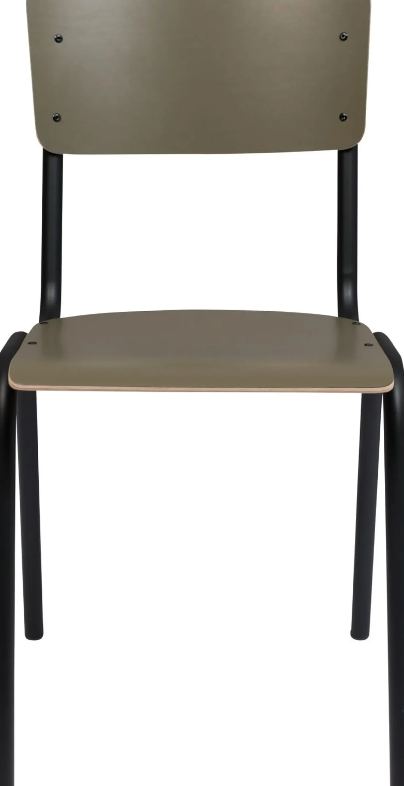 Eetkamerstoelen Zonder Armleuning-Zuiver Back to School (set van 4) Eetkamerstoel Matte Olive