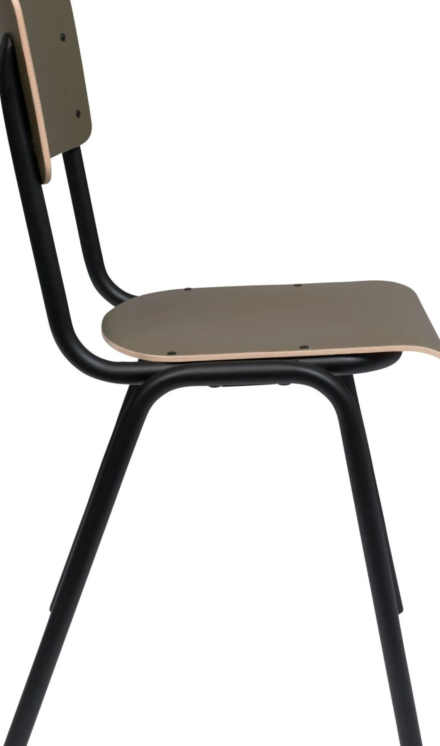 Eetkamerstoelen Zonder Armleuning-Zuiver Back to School (set van 4) Eetkamerstoel Matte Olive