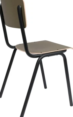 Eetkamerstoelen Zonder Armleuning-Zuiver Back to School (set van 4) Eetkamerstoel Matte Olive