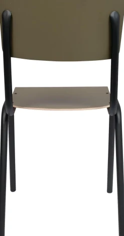 Eetkamerstoelen Zonder Armleuning-Zuiver Back to School (set van 4) Eetkamerstoel Matte Olive