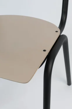Eetkamerstoelen Zonder Armleuning-Zuiver Back to School (set van 4) Eetkamerstoel Matte Beige