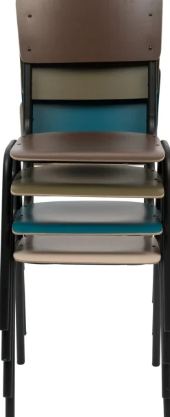 Eetkamerstoelen Zonder Armleuning-Zuiver Back to School (set van 4) Eetkamerstoel Matte Beige