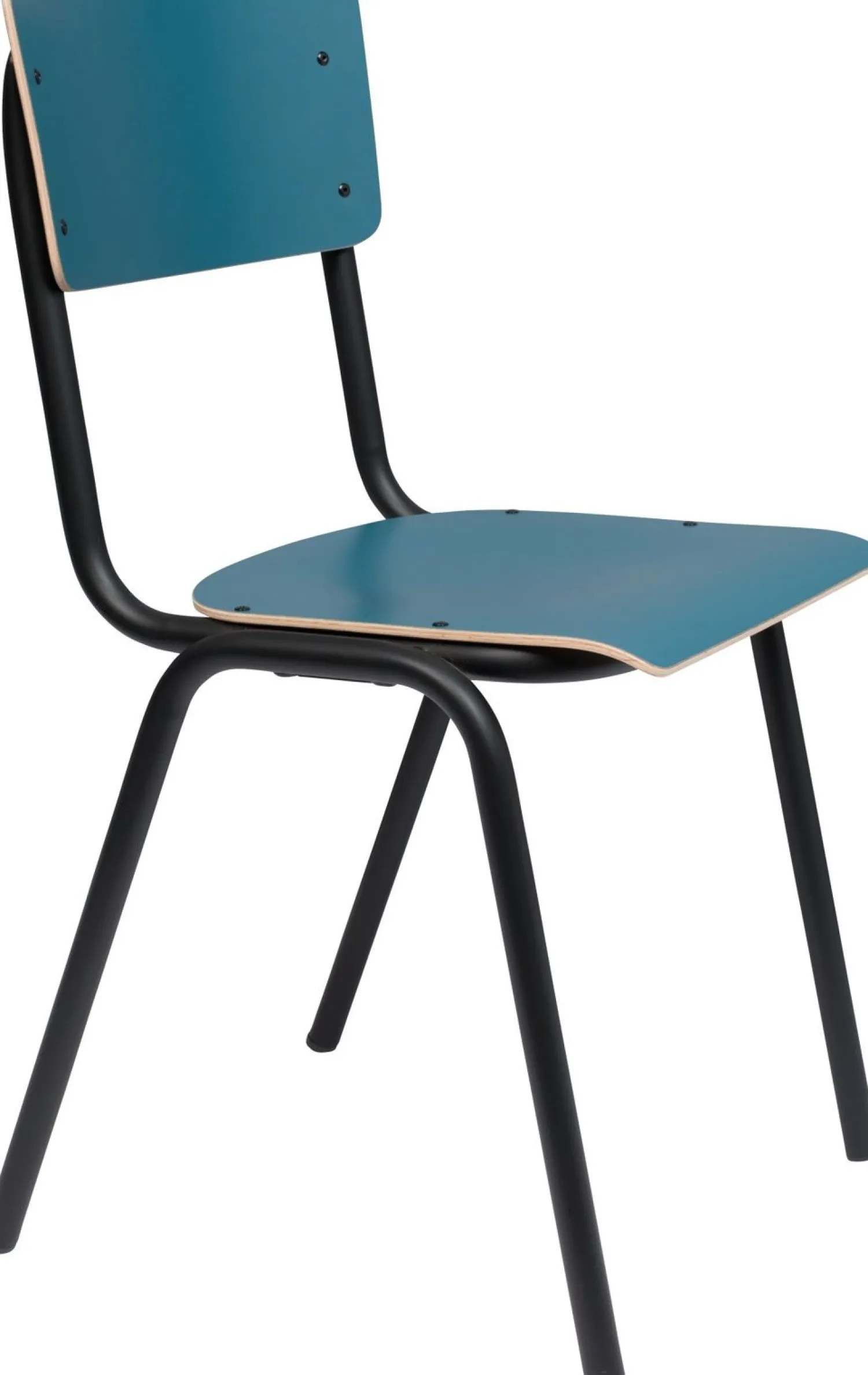 Eetkamerstoelen Zonder Armleuning-Zuiver Back to School (set van 4) Eetkamerstoel Matte Petrol