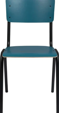 Eetkamerstoelen Zonder Armleuning-Zuiver Back to School (set van 4) Eetkamerstoel Matte Petrol