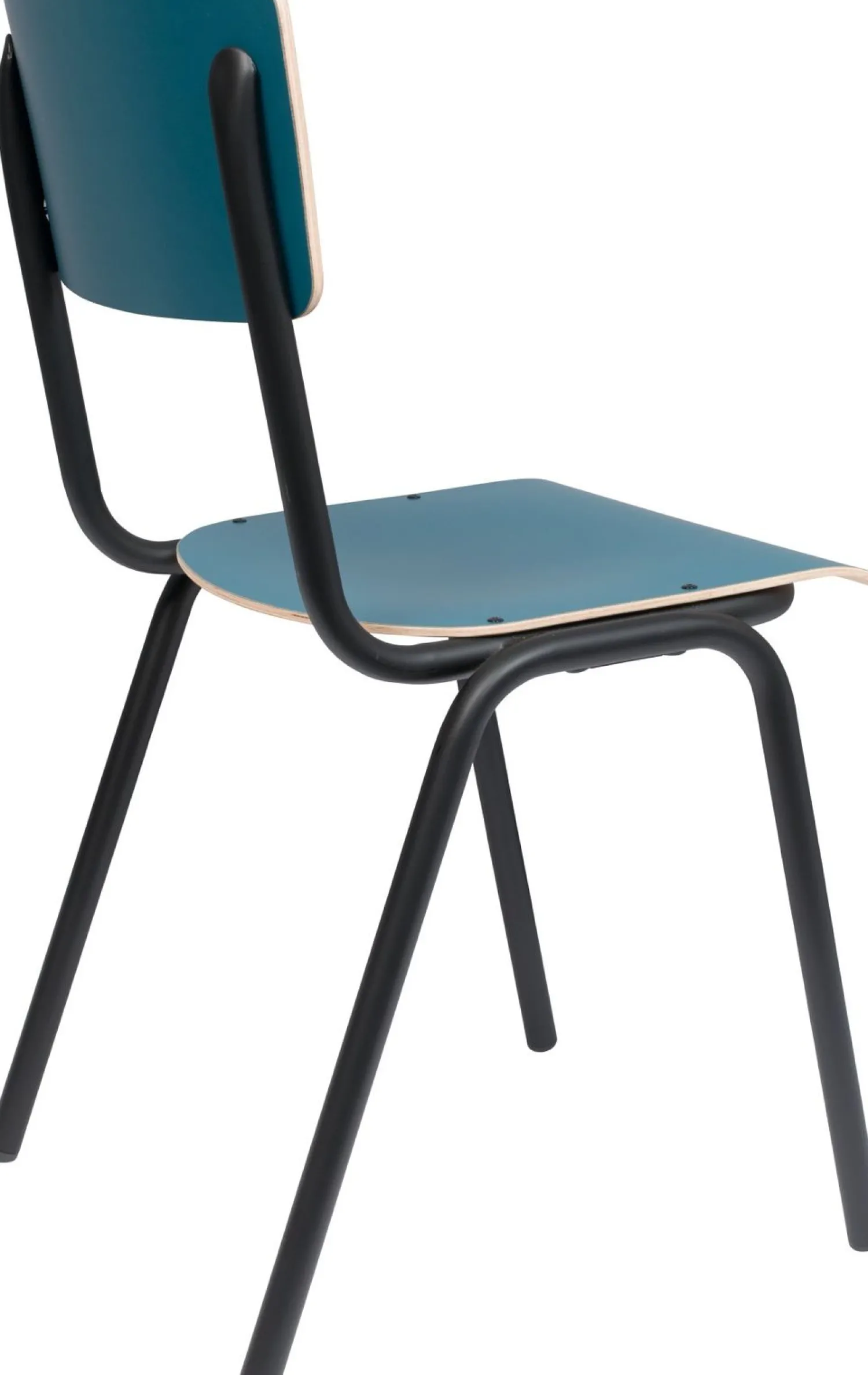Eetkamerstoelen Zonder Armleuning-Zuiver Back to School (set van 4) Eetkamerstoel Matte Petrol