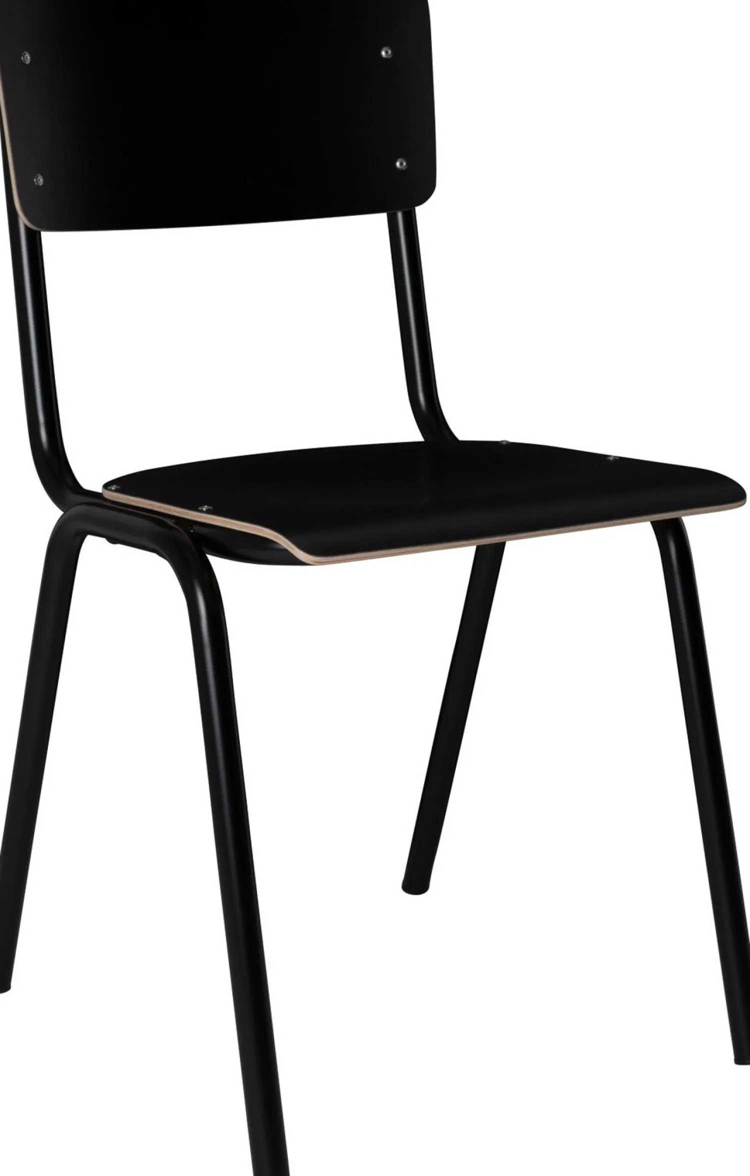 Eetkamerstoelen Zonder Armleuning-Zuiver Back to School (set van 4) Eetkamerstoel Black