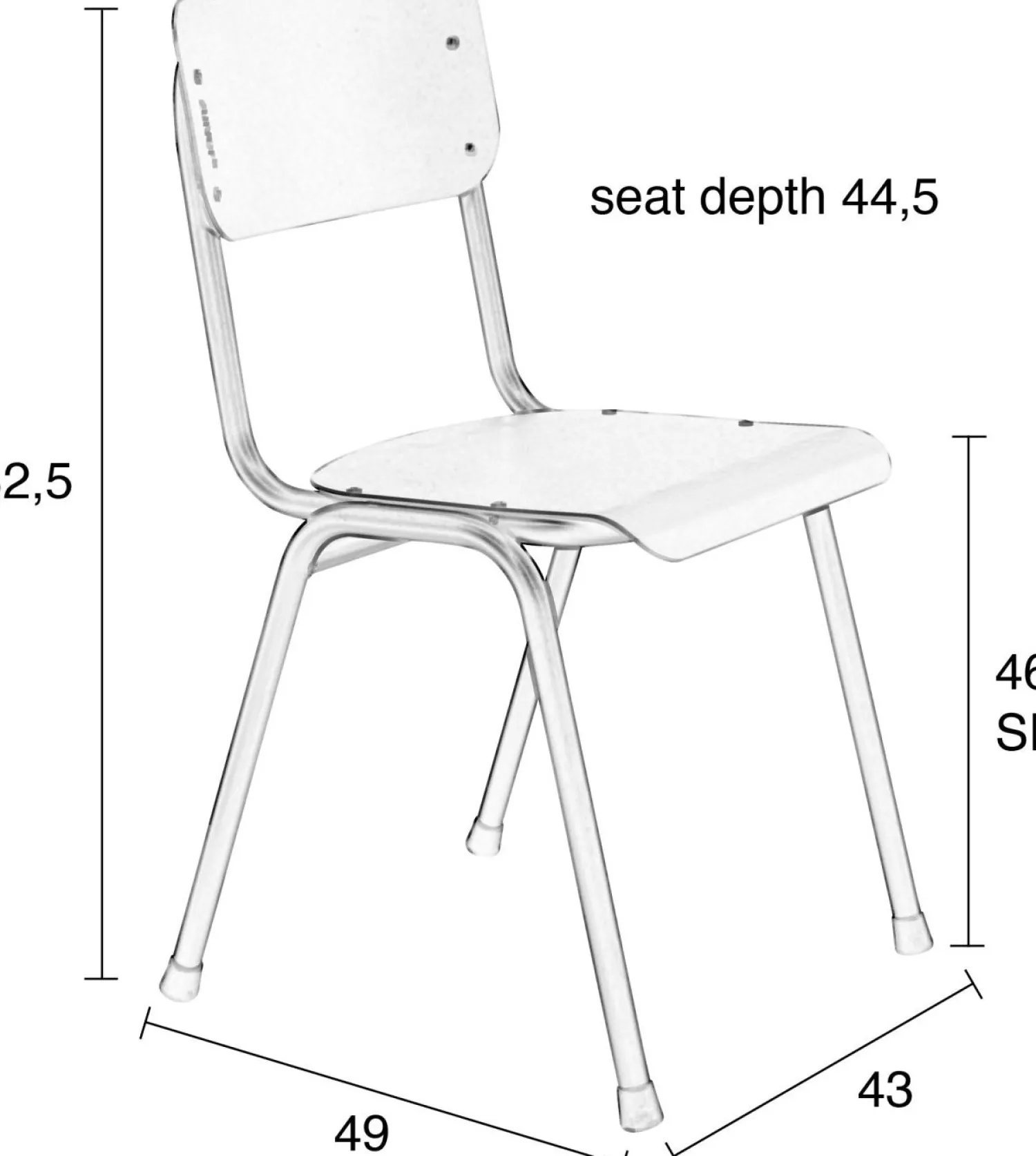 Tuinstoelen-Zuiver Back to School (set van 2) Tuinstoel Black