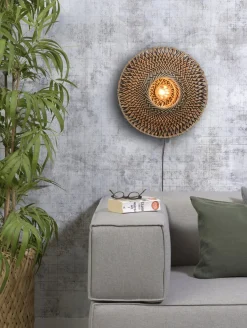 Industriële Wandlampen|Wandlampen-Good&Mojo Bali Wandlamp Natural/Black